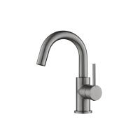 Смеситель для раковины Aquatek Европа поворотный излив AQ1307BGM хром чёрный шлифованный