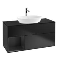 Тумба под раковину Villeroy & Boch Finion 1200х501 мм F822PDPD чёрный матовый/чёрный матовый