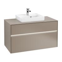 Тумба под раковину Villeroy & Boch Collaro 1000х500 мм с подсветкой C016L0VG трюфель серый