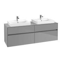 Тумба под раковину Villeroy & Boch Collaro 1600х500 мм C02400FP серый глянцевый