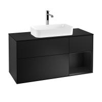 Тумба под раковину Villeroy & Boch Finion 1200х501 мм F302PDPD чёрный матовый/чёрный матовый
