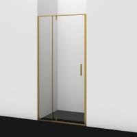 Душевая дверь WasserKraft Aisch 1200x2000 мм 55P05 матовое золото/прозрачный