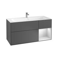 Тумба под раковину Villeroy & Boch Finion 1196х498 мм F070GFGK матовый антрацит/белый глянцевый