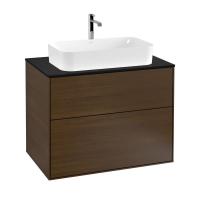 Тумба под раковину Villeroy & Boch Finion 800х501 мм F22200GN орех/чёрный