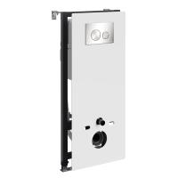 Инсталляция для унитаза WasserKraft Abens 20TLT.010.ME.WH.BN02 белое стекло/никель