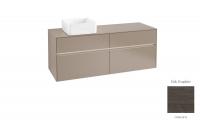 Тумба под раковину Villeroy & Boch Collaro 1400х500 мм с подсветкой C046L0FQ дуб графитовый