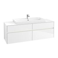Тумба под раковину Villeroy & Boch Collaro 1600х500 мм с подсветкой C031L0DH белый глянцевый