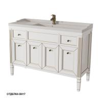Тумба под раковину Caprigo Albion 120 1180х450 мм (4 двери, 2 ящика) 10316 B017 белый золото