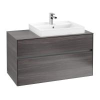 Тумба под раковину Villeroy & Boch Collaro 1000х500 мм C01800FQ дуб графитовый