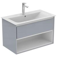 Тумба под раковину Ideal Standard Connect Air 800x440 мм E0827EQ светло-серый глянец/белый матовый