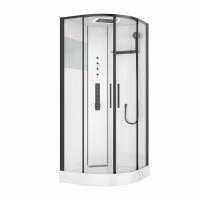 Душевая кабина B&W G8051GM Galaxy 900х900х2140 мм профиль Оружейная сталь, низкий поддон