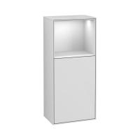 Тумба Villeroy & Boch Finion 418х270х936 мм петли слева, с зарядной станцией F520GFGF белый глянцевый/белый глянцевый