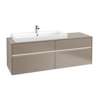 Тумба под раковину Villeroy & Boch Collaro 1600х500 мм с подсветкой C029L0VG трюфель серый