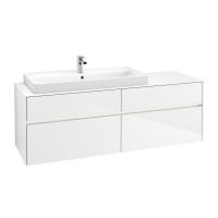 Тумба под раковину Villeroy & Boch Collaro 1600х500 мм с подсветкой C029L0DH белый глянцевый