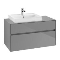 Тумба под раковину Villeroy & Boch Collaro 1000х500 мм C01700FP серый глянцевый