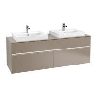 Тумба под раковину Villeroy & Boch Collaro 1600х500 мм с подсветкой C024L0VG трюфель серый