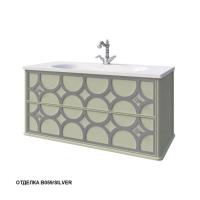 Тумба под раковину Caprigo Caprice 100 1002х448 мм (2 ящика) 25114 B059/silver фисташково-зелёный/серебро