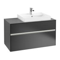 Тумба под раковину Villeroy & Boch Collaro 1000х500 мм с подсветкой C018L0PD чёрный матовый