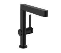Смеситель для раковины Hansgrohe Finoris 230 ComfortZone высокий вытяжной излив, донный клапан 76063670 чёрный матовый