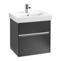 Тумба под раковину Villeroy & Boch Collaro 554х444 мм с подсветкой C008L0PD чёрный матовый