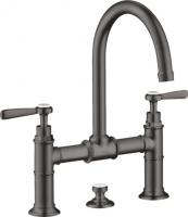 Смеситель для раковины Axor Montreux 220 ComfortZone на 2 отверстия 16511340 шлифованный чёрный хром