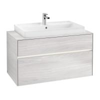 Тумба под раковину Villeroy & Boch Collaro 1000х500 мм с подсветкой C020L0E8 белое дерево