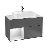 Тумба под раковину Villeroy & Boch Finion 1000х501 мм F361GFGK матовый антрацит/белый глянцевый