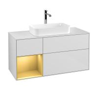 Тумба под раковину Villeroy & Boch Finion 1200х501 мм F291HFGF белый глянцевый/матовое золото