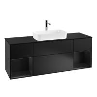 Тумба под раковину Villeroy & Boch Finion 1600х501 мм F332PDPD чёрный матовый/чёрный матовый