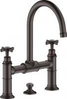Смеситель для раковины Axor Montreux 220 ComfortZone на 2 отверстия 16510340 шлифованный чёрный хром
