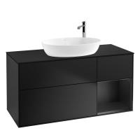 Тумба под раковину Villeroy & Boch Finion 1200х501 мм F952PDPD чёрный матовый/чёрный матовый