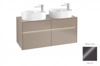 Тумба под раковину Villeroy & Boch Collaro 1200х500 мм с подсветкой C060L0FP серый глянцевый