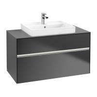 Тумба под раковину Villeroy & Boch Collaro 1000х500 мм с подсветкой C019L0PD чёрный матовый