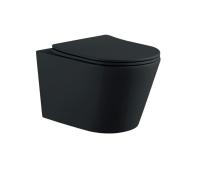 Унитаз подвесной с крышкой-сиденьем Aquatek Вега безободковый AQ1905-MB чёрный матовый