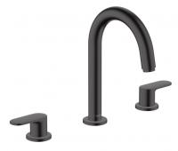 Смеситель для раковины Hansgrohe Vernis Blend 3 отверстия, донный клапан 71553670 чёрный матовый