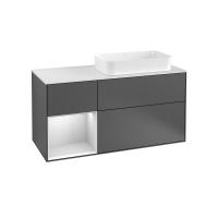 Тумба под раковину Villeroy & Boch Finion 1200х501 мм F681MTGK матовый антрацит/белый матовый