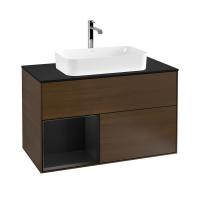 Тумба под раковину Villeroy & Boch Finion 1000х501 мм F242PDGN орех/чёрный матовый