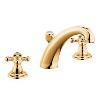 Смеситель для раковины Kludi 1926 3 отверстия, донный клапан 510434520 золото