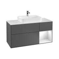 Тумба под раковину Villeroy & Boch Finion 1200х501 мм F421MTGK матовый антрацит/белый матовый