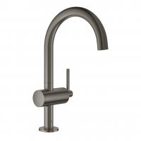 Смеситель для раковины Grohe Atrio L-Size высокий поворотный излив, донный клапан 32 042 AL3 графит тёмный матовый
