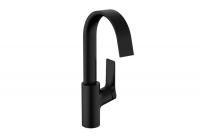 Смеситель для раковины Hansgrohe Vivenis 210 ComfortZone высокий поворотный излив 75032670 чёрный матовый