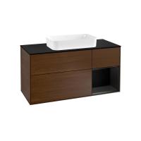 Тумба под раковину Villeroy & Boch Finion 1200х501 мм F712PDGN орех/чёрный матовый