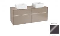 Тумба под раковину Villeroy & Boch Collaro 1400х500 мм с подсветкой C048L0FP серый глянцевый
