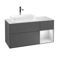 Тумба под раковину Villeroy & Boch Finion 1200х501 мм F281GFGK матовый антрацит/белый глянцевый