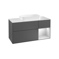 Тумба под раковину Villeroy & Boch Finion 1200х501 мм F711MTGK матовый антрацит/белый матовый