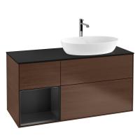 Тумба под раковину Villeroy & Boch Finion 1200х501 мм F802PDGN орех/чёрный матовый