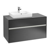 Тумба под раковину Villeroy & Boch Collaro 1000х500 мм с подсветкой C014L0PD чёрный матовый