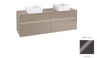 Тумба под раковину Villeroy & Boch Collaro 1600х500 мм с подсветкой C052L0FP серый глянцевый