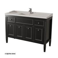 Тумба под раковину Caprigo Albion 120 1180х450 мм (4 двери, 2 ящика) 10316 В042 чёрный алюминий