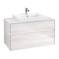 Тумба под раковину Villeroy & Boch Collaro 1000х500 мм с подсветкой C019L0E8 белое дерево